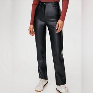Aritzia Black Leather Pant